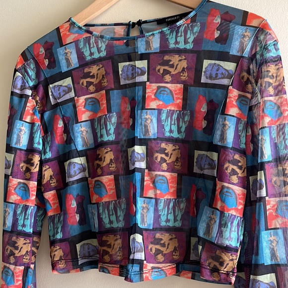 F21 Sheer Cutout Top - Picture 1 of 4